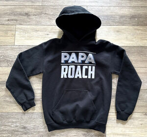 Papa Roach Concert Sweatshirt Black Hoodie RARE OG Rock Merch Mens Small S